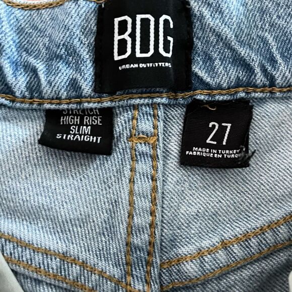 BDG High Rise Slim Straight Distressed Jeans - Picture 8 of 8
